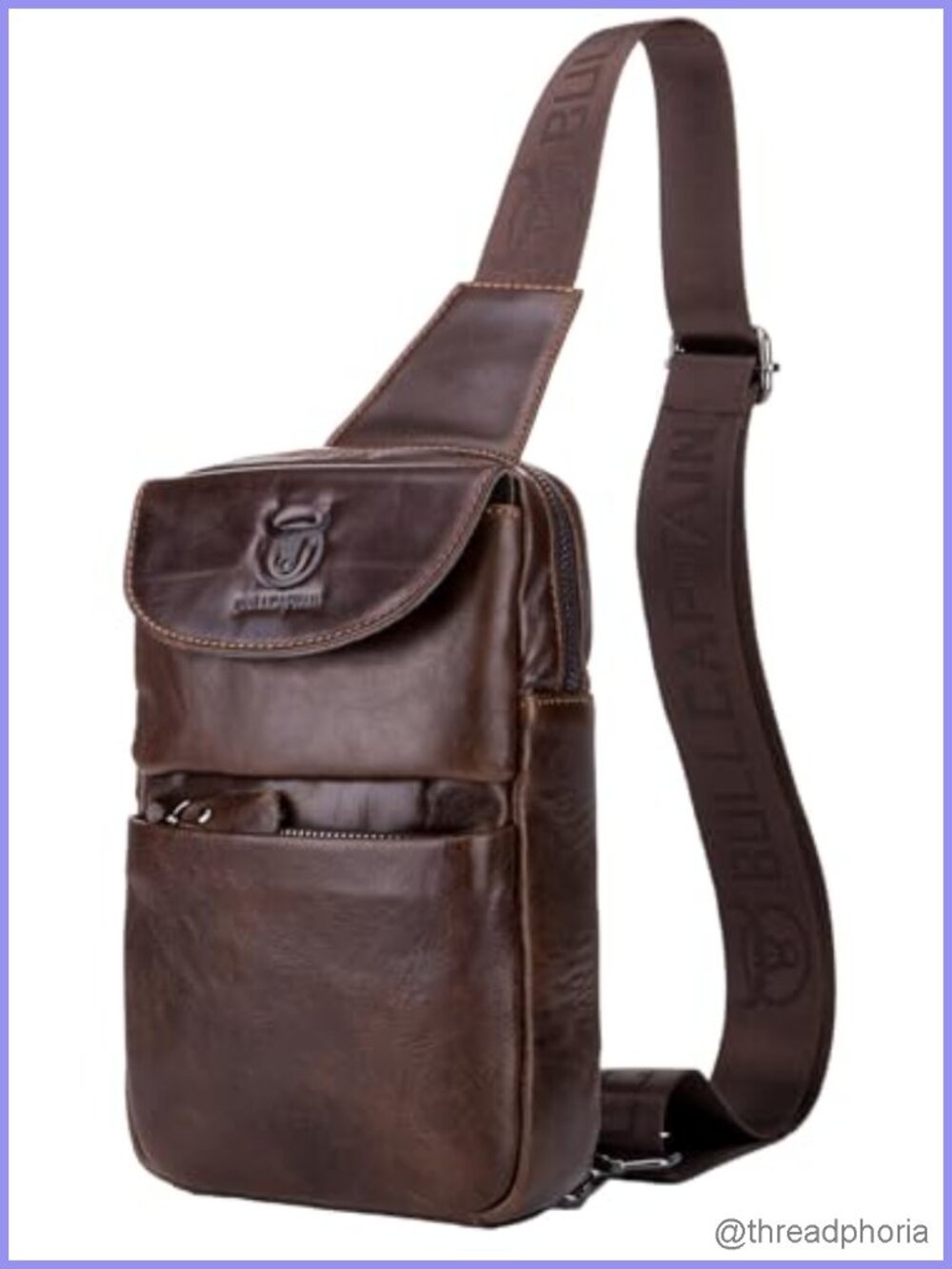 Genuine Leather Sling Backpack Crossbody Chest Bag Travel Hiking Anti-Theft